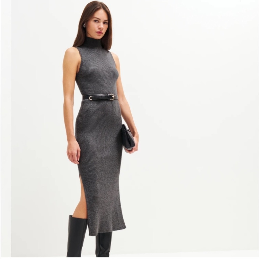Reformation Ida Cashmere Sleeveless Sweaterdress
